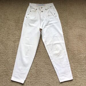 Vintage Zena Jeans Women's Size 8 White Denim High Rise Double button fly